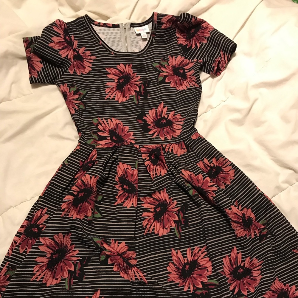 Beautiful pink floral LULAROE Amelia dress